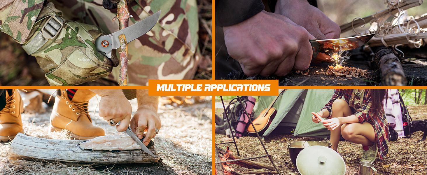 Cjrb Gobi Tool Knife J1906 AR-RPM9 Steel Blade G10 Handle Folding Knives, Stainless Steel Pocket knife for Man, Camping and Emergency Survival Gear