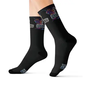 Neon Retro Bunny Arcade Socks | Sublimation Socks