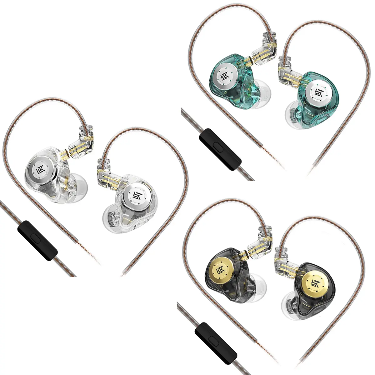 KZ EDX PRO Wired Earphones - 10mm Dual Magnetic Circuit Dynamic Driver IEMs, Removable Wire, C-Pin Cable, Mic, 10Hz Low Rumble, Deep Bass, Stereo Audio, Water Resistant, Noise Cancellation, ACG Use, Shell Included