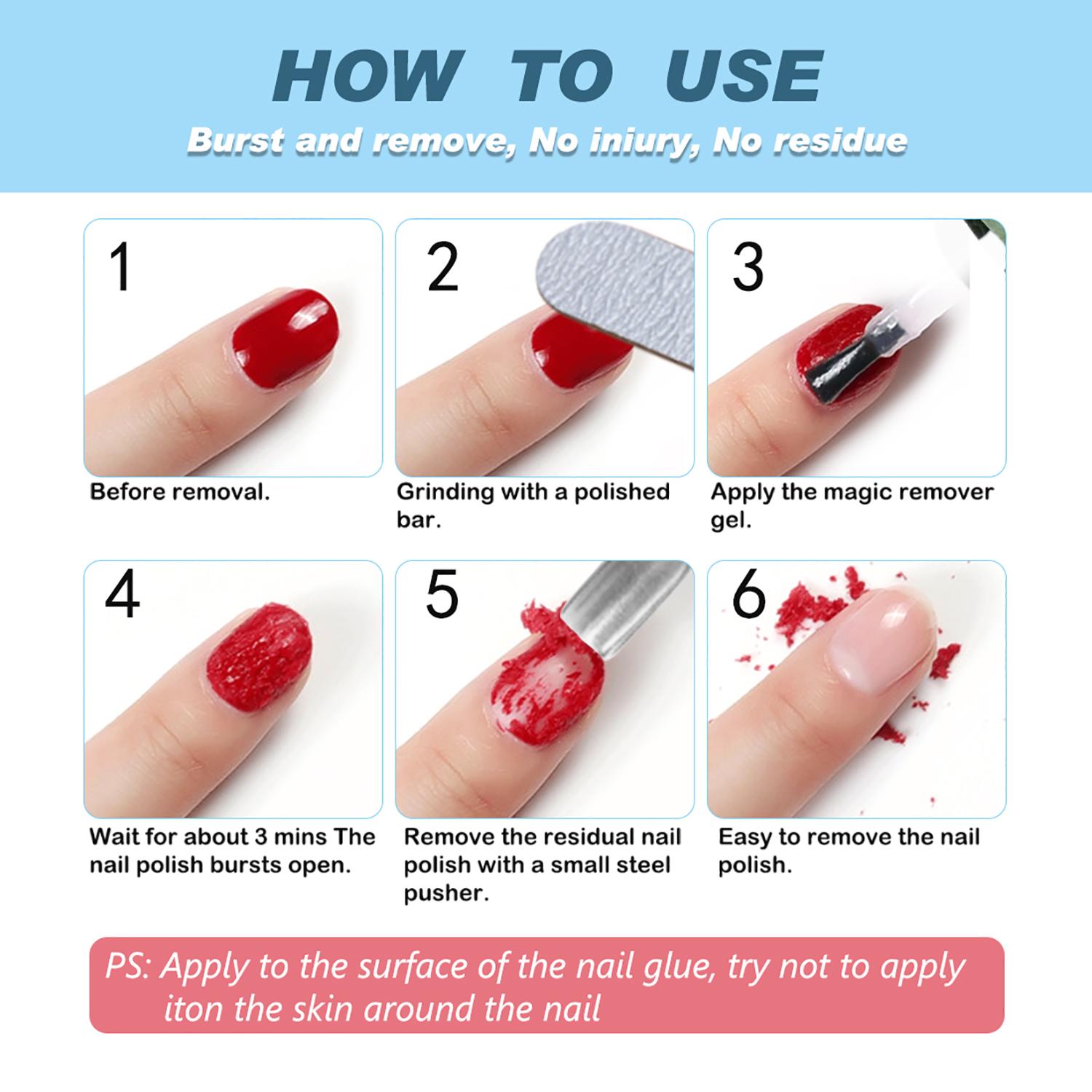 Aliver Gel Nail Polish Remover, Gel Remover for Nails in 3-5 Minutes, Easily & Quickly Remove Gel Nail Polish, No Need for Foil, Soaking or Wrapping, Protect Your Nails (15ml)
