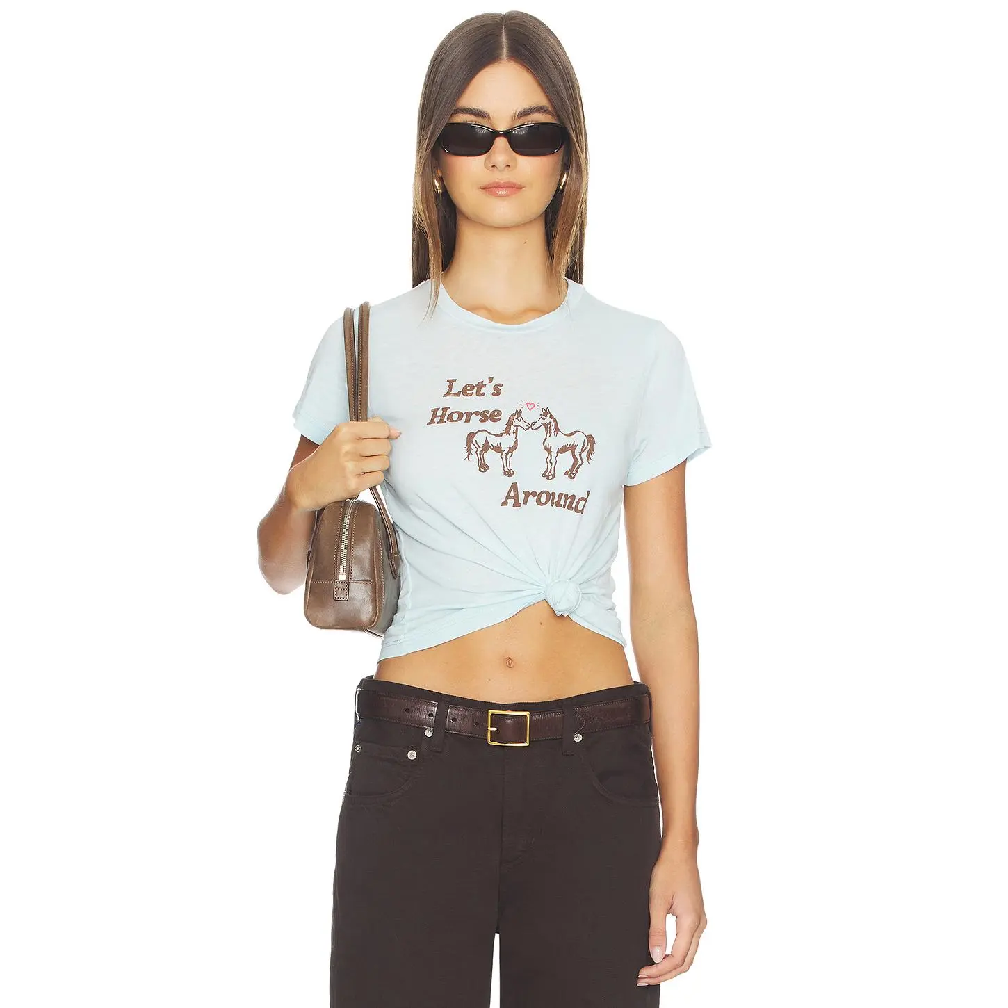 DAYDREAMER Let's Horse Around Burnout Vintage Tee in Bluey