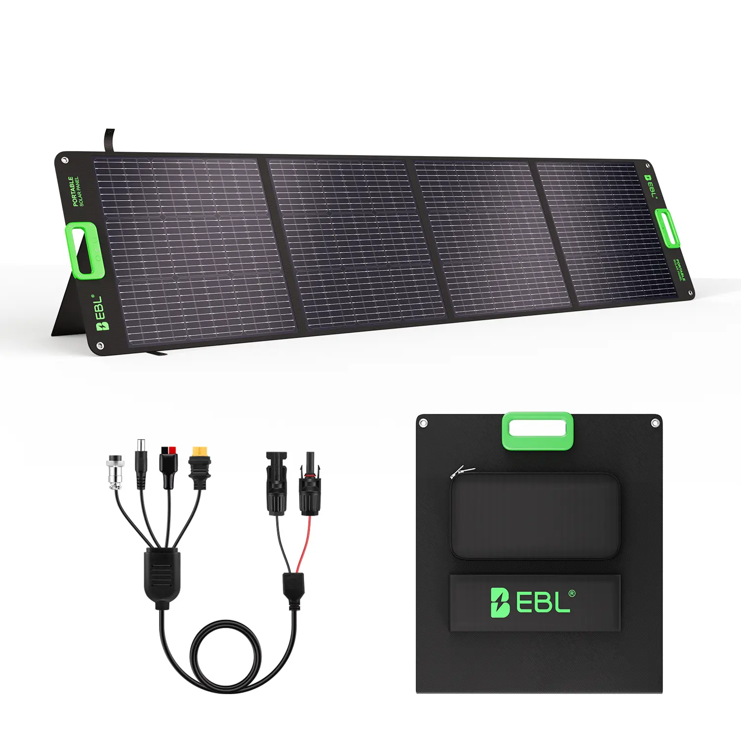 EBL 200W Foldable Portable Rechargeable Solar Panel with 4 Kickstands - Pro-Grade Off-Grid Power Supply for Camping, RV Use, Solar Panels For Camping