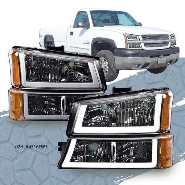 CROSSDESIGN CLEAR/AMBER HEADLIGHT/LAMP ASSEMBLY LED DRL FIT FOR 2003-2006 CHEVY SILVERADO