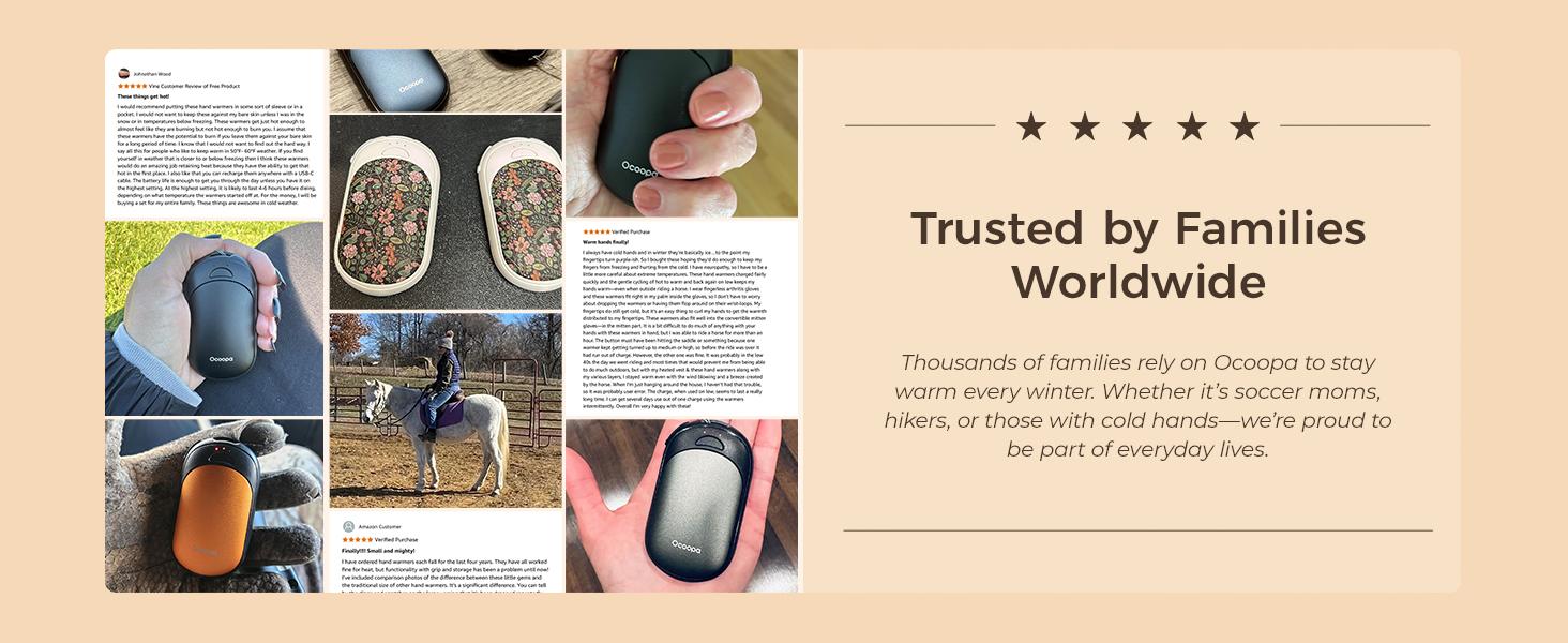 Ocoopa Hand Warmers Magnetic Rechargeable 12H Long Lasting Warmth Electric UL Certified 3 Settings Ultra Slim Pocket for Winter Outdoors Camping Hunting Perfect Gift Christmas Thanksgiving Day TikTokShopBlackFriday Adjustable Heating Temperature Light Spr