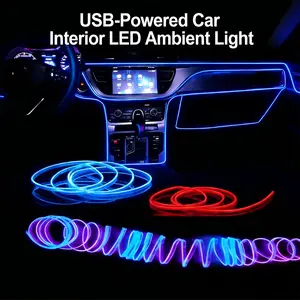 【1Count 5M USB-Powered Car Interior LED Ambient Light】Multifunctional Car Atmosphere Light, DIY Car Interior Decorative Light Strip For Car Decoration, ambient lighting car
