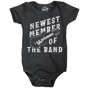 Newest Member of The Band Baby Bodysuit Funny Sarcastic Rock N Roll Graphic Novelty Jumper for Infants Funny Baby Onesies Sarcastic Clothes for Baby Funny Music Onesie Novelty Onesie Black -