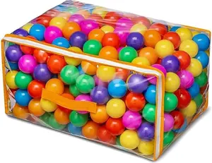 Ball Pit Balls for Baby & Toddlers BPA Free Phthalate Free Crush Proof Plastic Play Balls Multicolor Kids Ball Pit Toys with Reusable Storage Bag for Playpen Play Tent Kiddie Pool