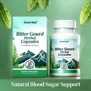 Green Bud Bitter Gourd Herbal Capsules Contain Extracts of Bitter Gourd, Cinnamon, Ginseng, and Mulberry Leaves, etc.