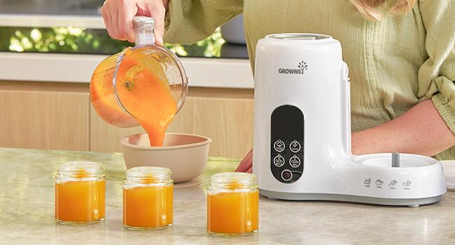 Grownsy Baby Food Maker with Steam Basket, One Step Baby Food Processor Steamer Puree Blender Grinder Mills Machine, Auto Cooking Grinding and Sterili-zing for Healthy Homemade Baby Food, BPA-Free