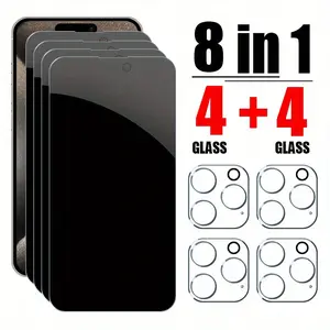 [Privacy Protection | Anti-Peeping] 4 Cameras & 4 Tempered Glass Privacy Screen Protectors | Anti-Peeping Tempered Glass Screen Protector for iPhone 16/15/14/13/12/11 Pro Max/16/14/15 Plus/- Scratch-Resistant Phone Protector