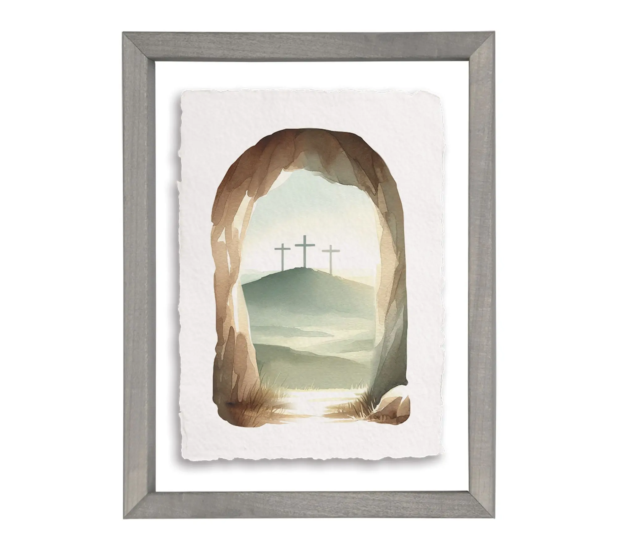 Sincere Surroundings 14" Empty Tomb Crosses Floating Frame Art