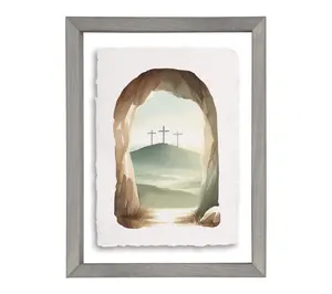 Sincere Surroundings 14" Empty Tomb Crosses Floating Frame Art