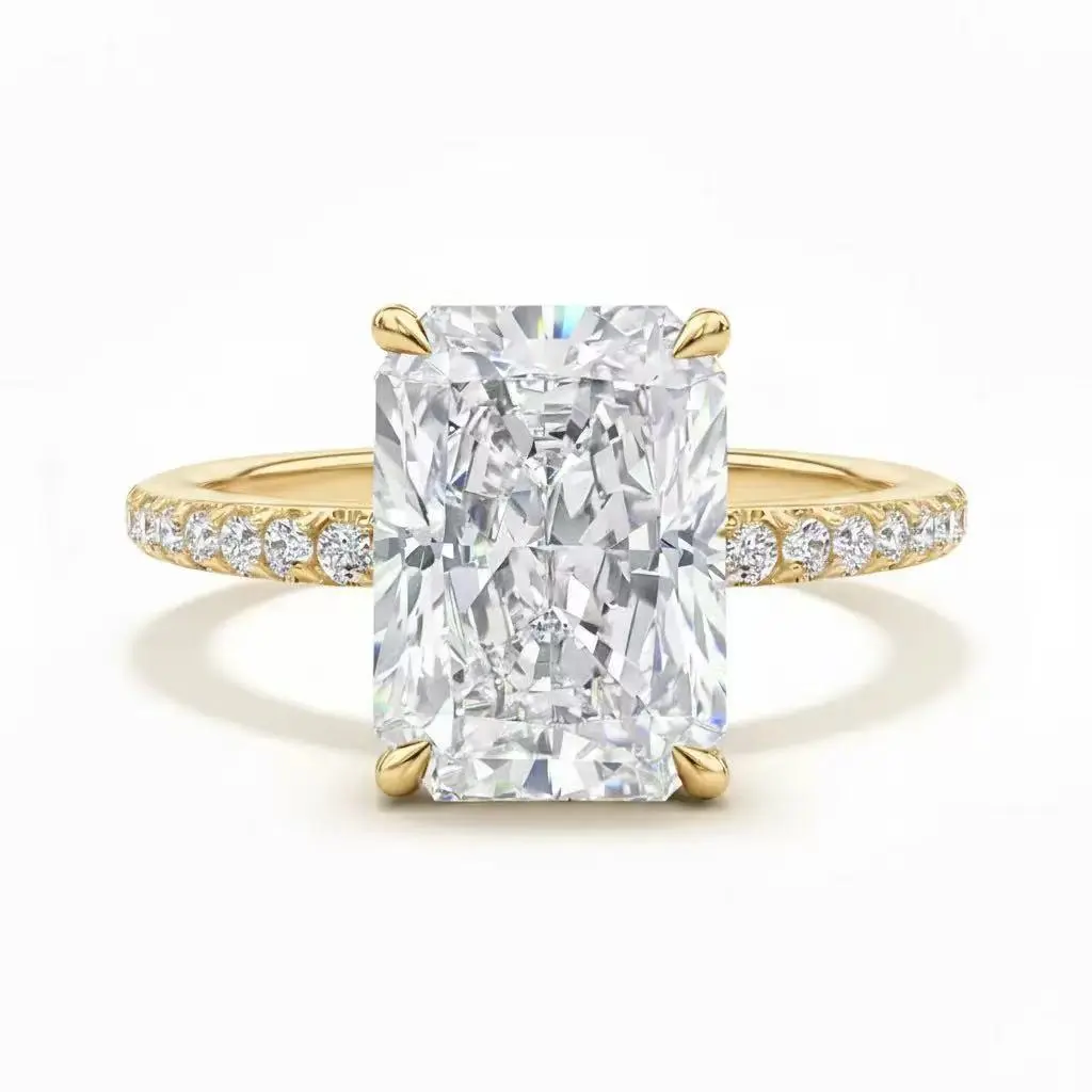 Lab-grown diamond 11059, 3 ct, color: D, clarity: VS1, Radiant cut cultivated diamond ring, IGI, light luxury premium feel, versatile for everyday wear, engagement/proposal diamond ring, S925
