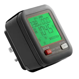 Outlet Tester, Electrical GFCI Trip Tester, LCD Display Receptacle Detector for 7 Common Wiring Faults, 3 Prong Socket Detector with Auto Shutoff & Low Battery Indicator, CAT II 300V Rating
