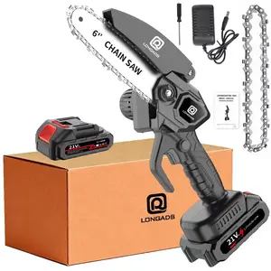 【CCC】Mini Cordless Chainsaw, 6 Inch Handheld Chainsaw, Mini Chainsaw Cordless 6 Inch, Handheld Electric Chain Saw For Tree Pruning Cutting Wood, Auto Oiler For Tree Branches, Courtyard, Household, Garden, Ideal Gift For Men, Husband, Dad, Pruning Saw