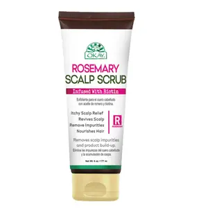 OKAY Rosemary Scalp Scrub 6 oz – Deep Cleansing Exfoliant for Dry, Flaky Scalp – Soothes, Refreshes & Promotes Healthy Hair – Sulfate & Paraben Free – Made in USA