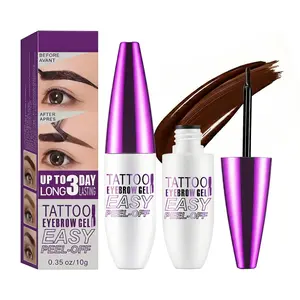 Peel Off Tattoo Brow Tint Gel - Gray Brown Eyebrow Kit, Waterproof, Transfer-Proof & Sweatproof, Quick Peel Formula for Natural Fuller Brows, Women's Day Gifts for Women All Skin Types
