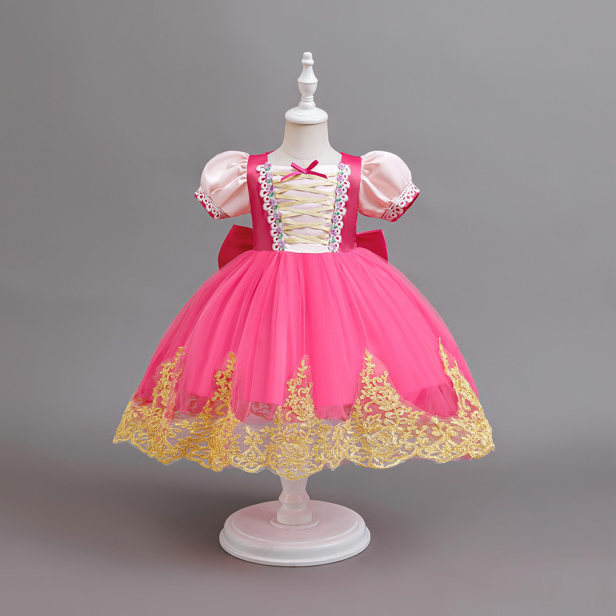 Girls Sleeping Beauty role play first birthday dress purple performance costume princess tulle skirt anniversary gift