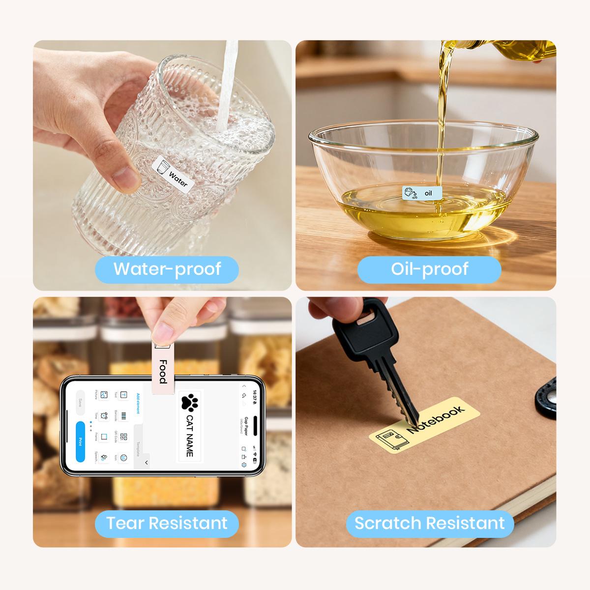 Portable Bluetooth Label Printer, D12 Wireless Handheld Printer with Tape Mini Sticker Maker for Barcodes Storage Office & Home Organization Thermal Printer outdoorfun #SummerVibes