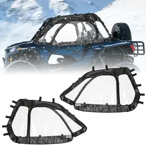Soft Upper Door Window Kit for 2014-2023 Polaris RZR XP 1000 & 2016-2023 XP Turbo 2-Door | Upgraded Waterproof Zipper Cab Enclosure Windshield, Roll-Up Design All-Season Protection  #PolarisRZR #UTVAccessories #SoftDoorKit #AllSeasonUTVProtection