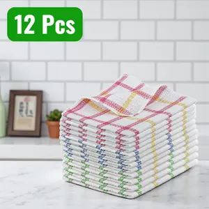 12Pcs Colorful Kitchen Dish Cloths Set -Soft Absorbent Dishwashing Towel,Reusable Dish Rags Cleaning Towels for Home Household Cleaning Tools