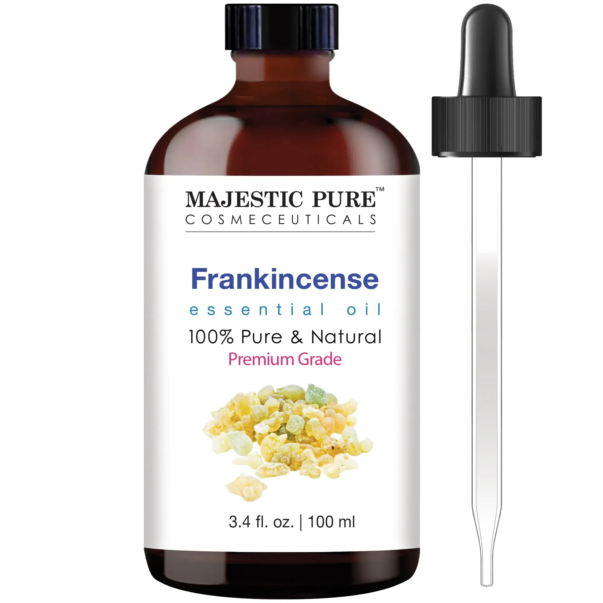Frankincense Essential Oil - 100% Pure Natural, 3.4 fl oz Healthy Solution for Aromatherapy Essential Scent, Diffuser Use, Alternative Treatment & Self-Care, Oils For Diffuser, Scented Oils