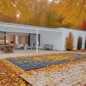 Garvee 22x42 ft Safety Pool Covers for In Ground Pools, Rectangle Safety Swimming Pool Cover with Center Step, Mesh Durable Pool Cover for Inground Pools with Installation Tools, Blue