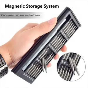 24-in-1 Professional Precision Magnetic Screwdriver Set, Small Screwdriver Set, Suitable for Electronic Product Repair, Mini Tool Set, Can Be Used for Computers, Mobile Phones, Watches, Laptops, Desktop Computers, Glasses Repair - Alloy Tool Steel