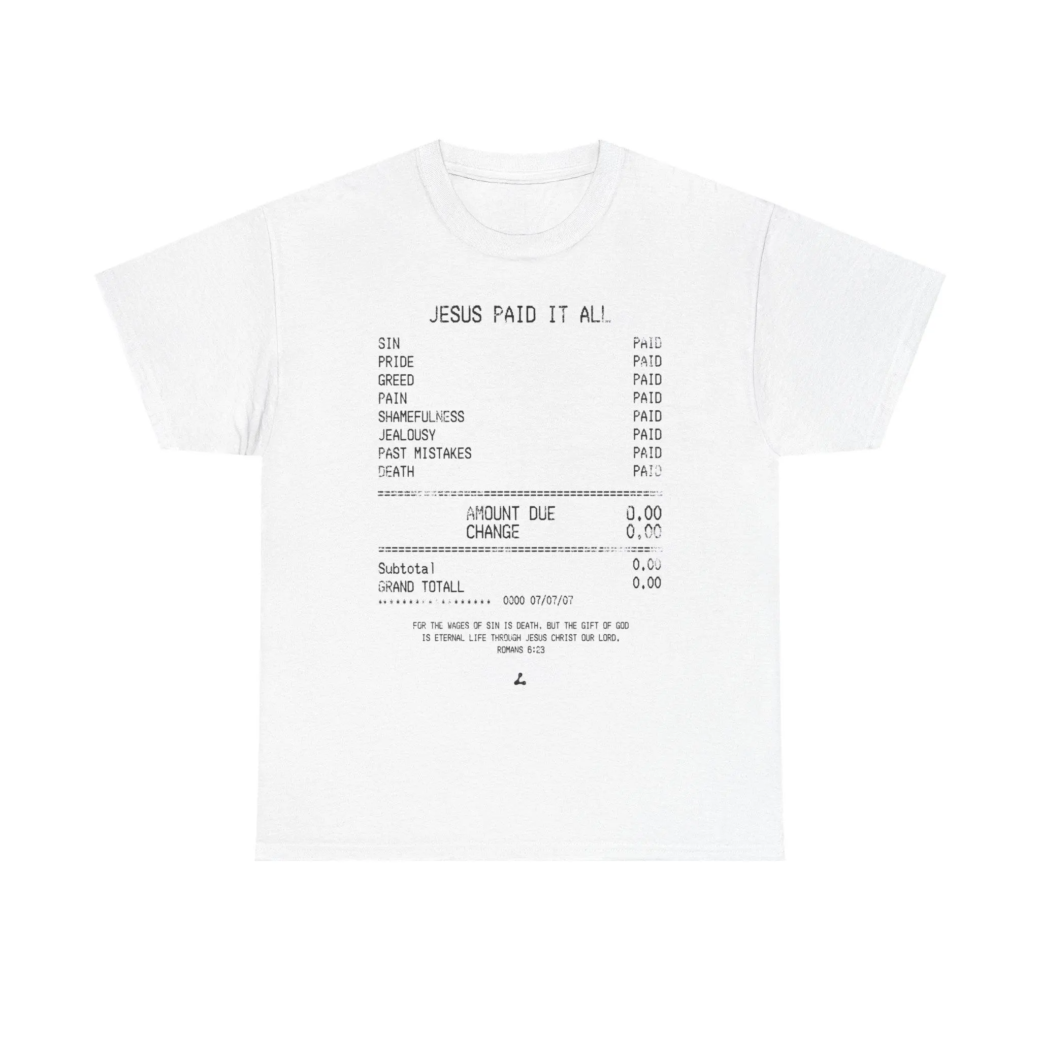 JESUS PAID IT ALL TEE - DISTRESSED LETTERING Cotton Shirt Classic Classic graphic  tees clothing  merch