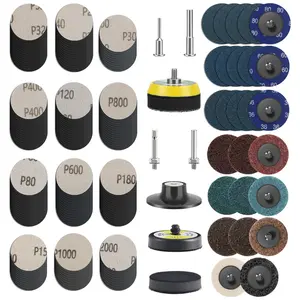 194Pcs 2" Sanding Discs Hook and Loop Variety Kit set - Quick Change 80-3000 Grit Polishing Pads,Die Grinder Surface Conditioning Burr Rust Paint Removal