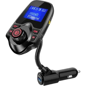 ONN Upgraded 2026 Bluetooth Car FM Transmitter, 1.44” LCD Display, Flexible Gooseneck, Hands-Free Calling, Dual USB Fast Charger, AUX & Micro SD Support for Cars, SUVs & Trucks