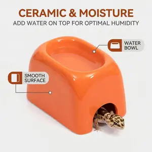 Reptile hiding cave ceramic humidifier leopard gecko fat-tailed landscaping ceramic decoration Versatile Enclosure Terrarium