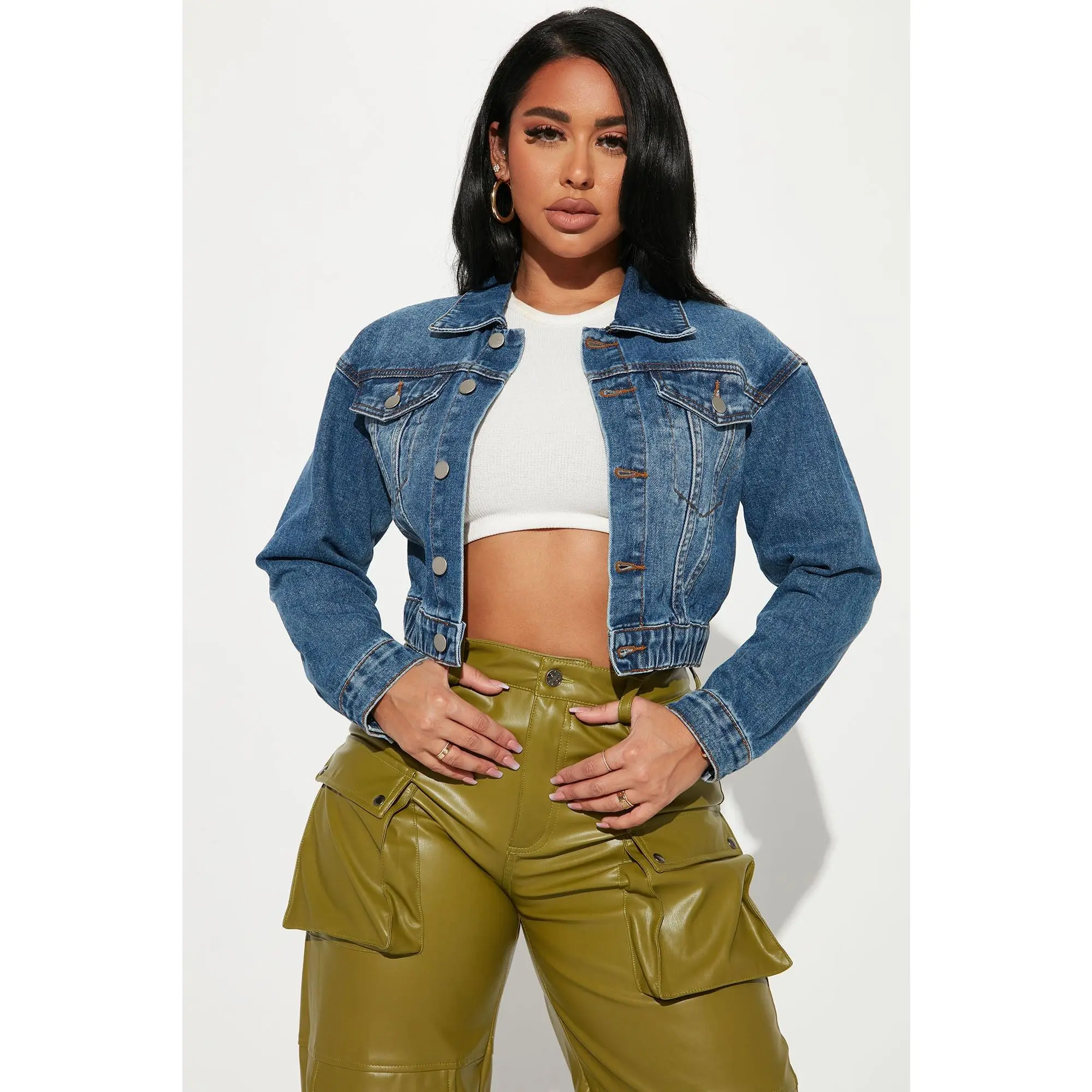 Out Of Time Denim Bomber Jacket - Dark Wash