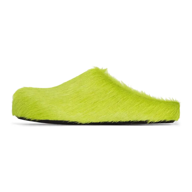 Women's Marni 'Fussbett Sabot' Open-Back Slide-On Flat Heel Green Casual Slippers