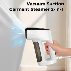 2-in-1 Vacuum Garment Steamer, Handheld Cloth dress es Steamer with Suction Grip No Ironing Board Needed, 1200W Fast Heat Portable Steam Iron for Travel, 150ml Tank shirt home travel