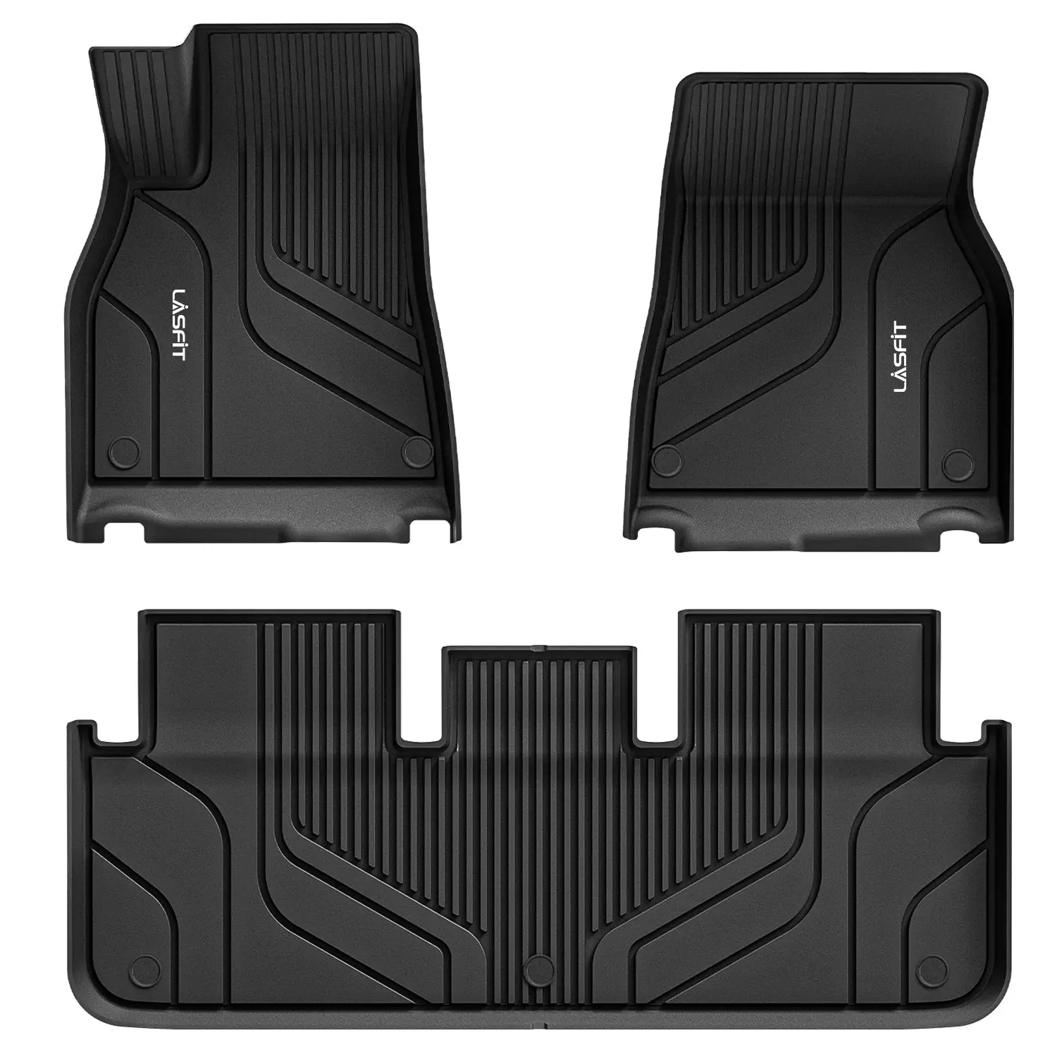Lasfit TPE Rubber Car Floor Mats - 2025-2026 Tesla Model S All-Weather Anti-Slip Protector, Debris Trap Max Coverage Car Interior Accessory for Outdoor Enthusiasts