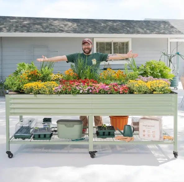 Vego Garden Rolling Elevated Raised Garden Bed V Series with Lockable Wheels & Storage Rack for Patio Porch 700 Lbs Capacity Outdoor Planter Box for Vegetables Flowers Herbs Heavy Duty Olive Green Vego Garden Rolling Elevated Raised Garden Bed V Series with Lockable Wheels & Storage Rack for Patio Porch 700 Lbs Capacity Outdoor Planter Box for Vegetables Flowers Herbs Heavy Duty Olive Green