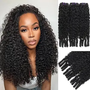 Burmese Curly Human Hair Bundles 10-30 Inch Curly Bundles Unprocessed Burmese Raw Hair Extension Real Human Hair Natural Color Human Hair Weft Extensions