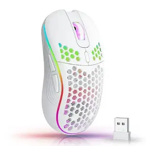 2.4G Wireless Gaming Mouse RGB Lighting Mouse  with Adjustable DPI Ergonomic Honeycomb Design for Desktop Laptop