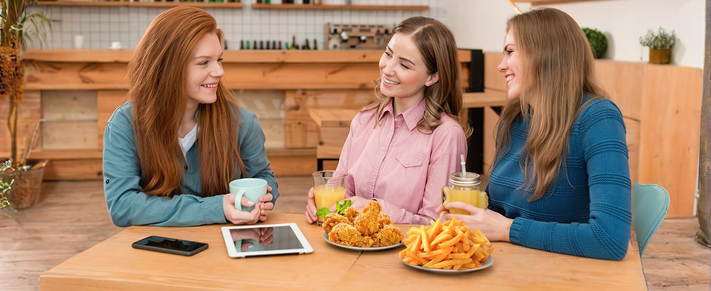 SUSTEAS Electric Double Deep Fryer with 2 Baskets & Lids, 6.3 QT Stainless Steel Removable Double Fryer,Temperature Control,Overheat Protection,3000W Household Appliances