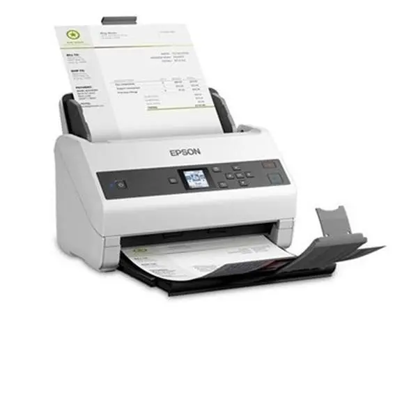 Epson DS-870 Color Auto-Duplex Workgroup Printing Machine - White, LCD Display Screen, Push Button Control, 100-Page Auto Document Feeder, Duplex Scan Capable, for Home Office End Users