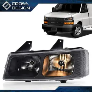 CROSSDESIGN Clear Lens Headlight Driver Side Fit For 2003-2019 Chevy Express GMC Savana Van