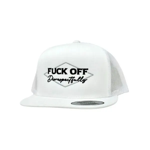 Bold Statement Trucker Hat – 'F Off Disrespectfully' Embroidered Cap