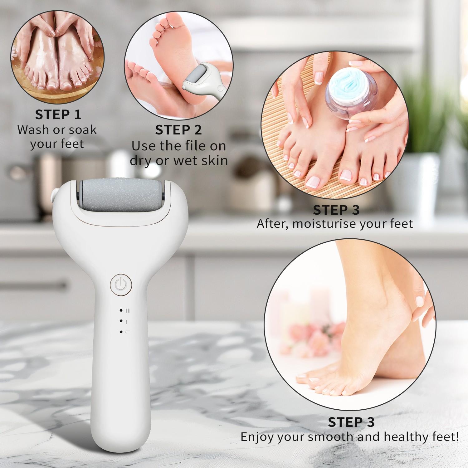 Portable Electric Foot File USB Rechargeable Pedicure Machine for Men & Women Winter Gift Callus Remover Stocking Fillers Nail Art Cutics