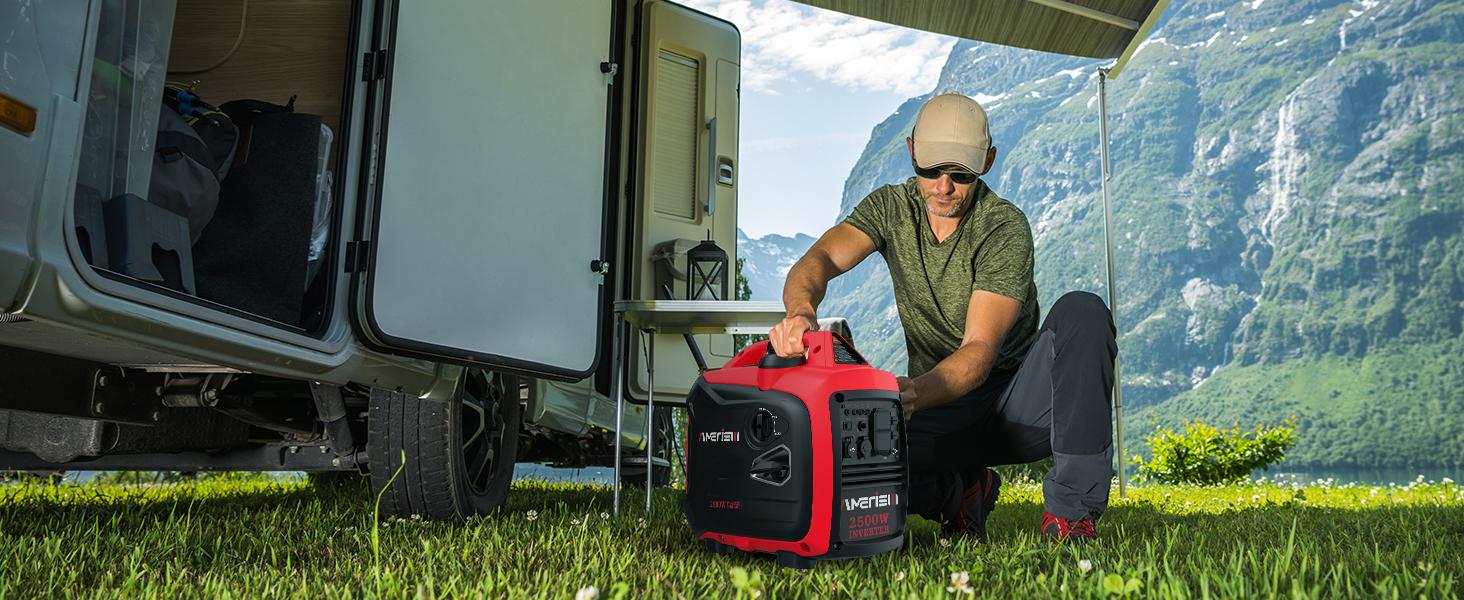 Amerisun(AM5020C) 2500-Watt Gas Powered Portable Inverter Generator With CO Sensor- Super Quiet Generator for Home Use, Camping, Outdoor Use, Parallel Ready, EPA Compliant