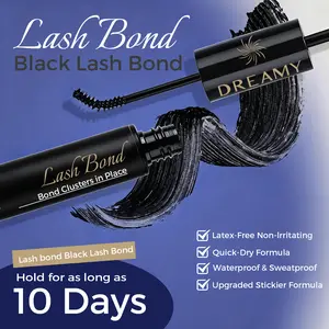 DREAMYBOND Black & White Lash Bond & Seal Kit – Waterproof Cluster Lash Glue, Eyelash Extension Adhesive, Strong Hold & Long-Lasting, Hypoallergenic for Sensitive Eyes, DIY Lash Glue with Gentle Remover for Professional & Home Use