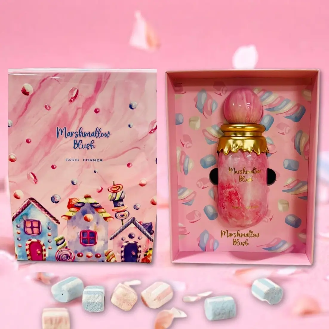 Paris Corner | Marshmallow Blush EDP | A Unique Gourmand Marshmallow Strawberry Perfume for Women | Long-Lasting Sweet Scent Fragrance for Daily Use (3.4 Fl Oz)