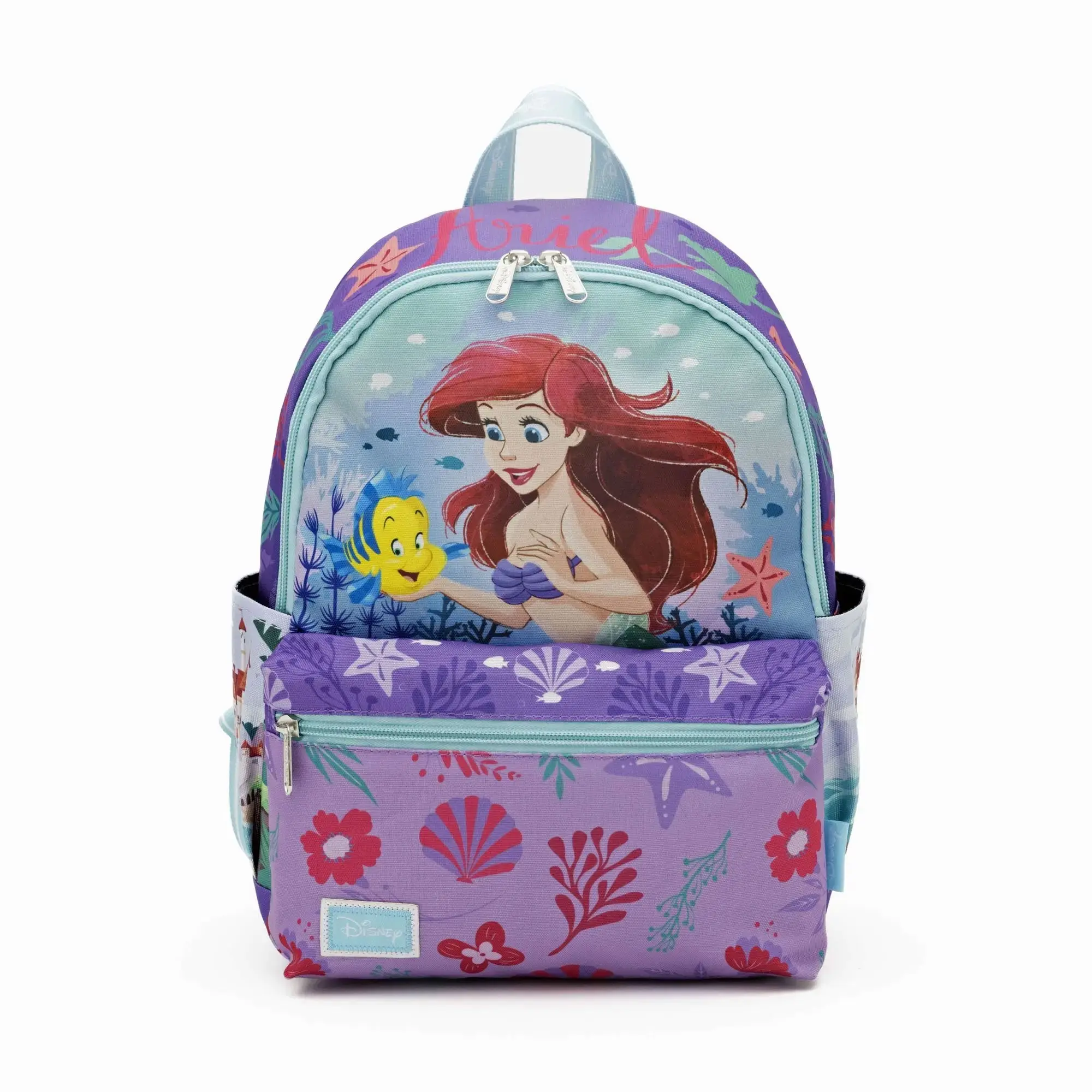 WondaPop Disney The Little Mermaid Ariel 13" Nylon Casual Printed Mini Backpack, Character-Themed Backpack, Casual Printed Backpack, Character-Themed Backpacks