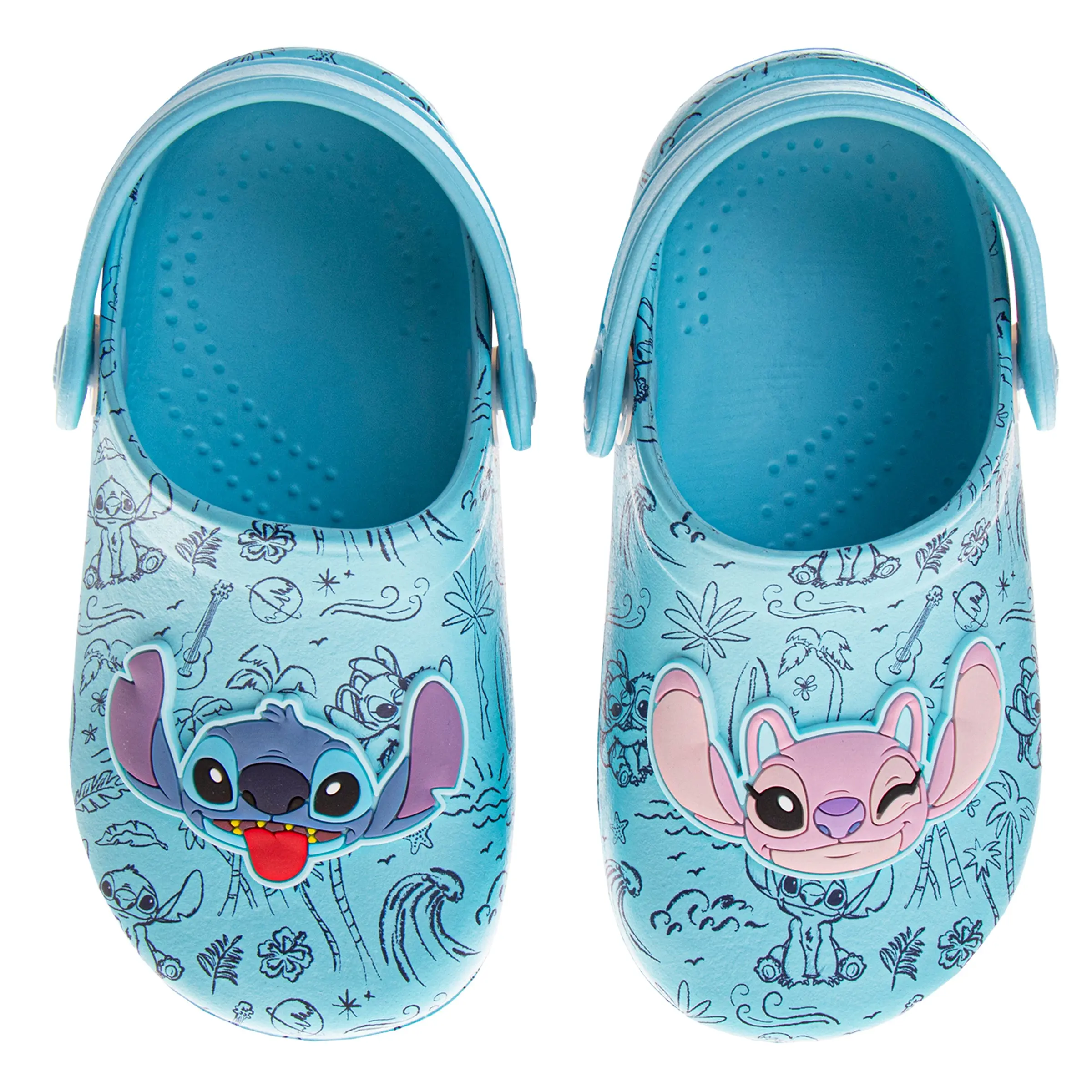 JOSMO KIDS Toddler Girls' Lilo & Stitch Character Clogs, Pink Synthetic Slip-On Water Shoes with an Adjustable Strap, Pu Rubber Sandals, Rainy Days