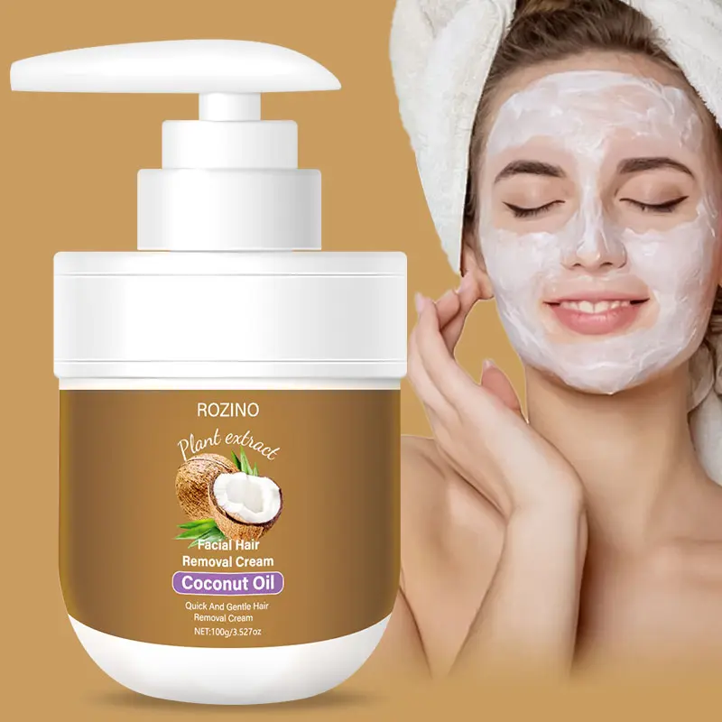 ROZINO Facial Hair Remover Cream, Beauty & Self Care Product with Plant Extracts, Coconut Oil for Effective Botanical & Coconut Oil Shaving,back to school